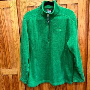 Mens North Face Fleece  Kelly Green Medium 1/4 zip